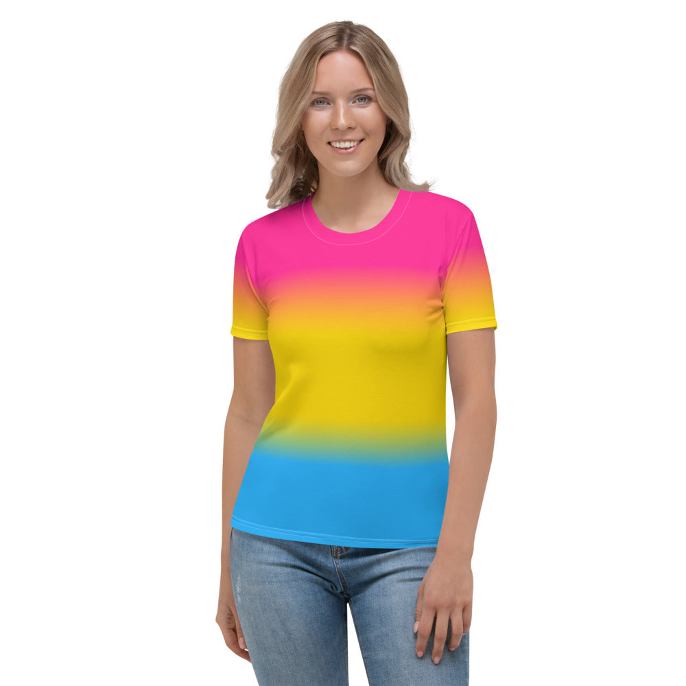 Pansexual Ombre Pride Flag Fitted T-shirt AOP T-shirts The Rainbow Stores