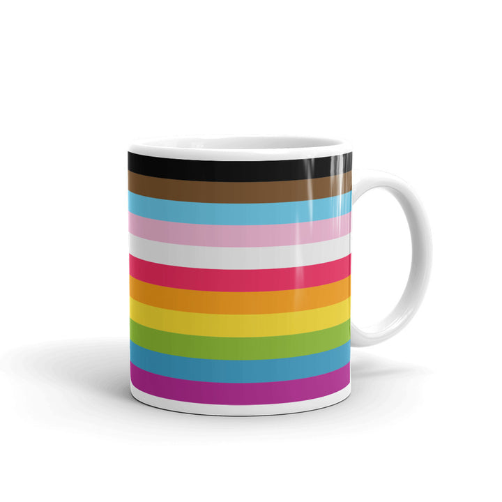 Progress Pride Flag Stripes Mug Mugs The Rainbow Stores