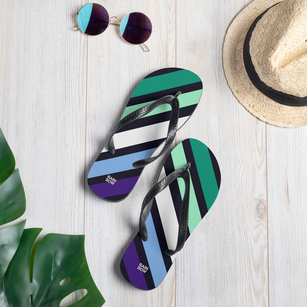 Gay Men's Diagonal Stripes Flip-Flops Flip Flops The Rainbow Stores