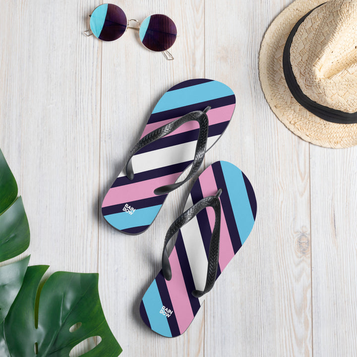 Trans Diagonal Stripe Flip-Flops Flip Flops The Rainbow Stores