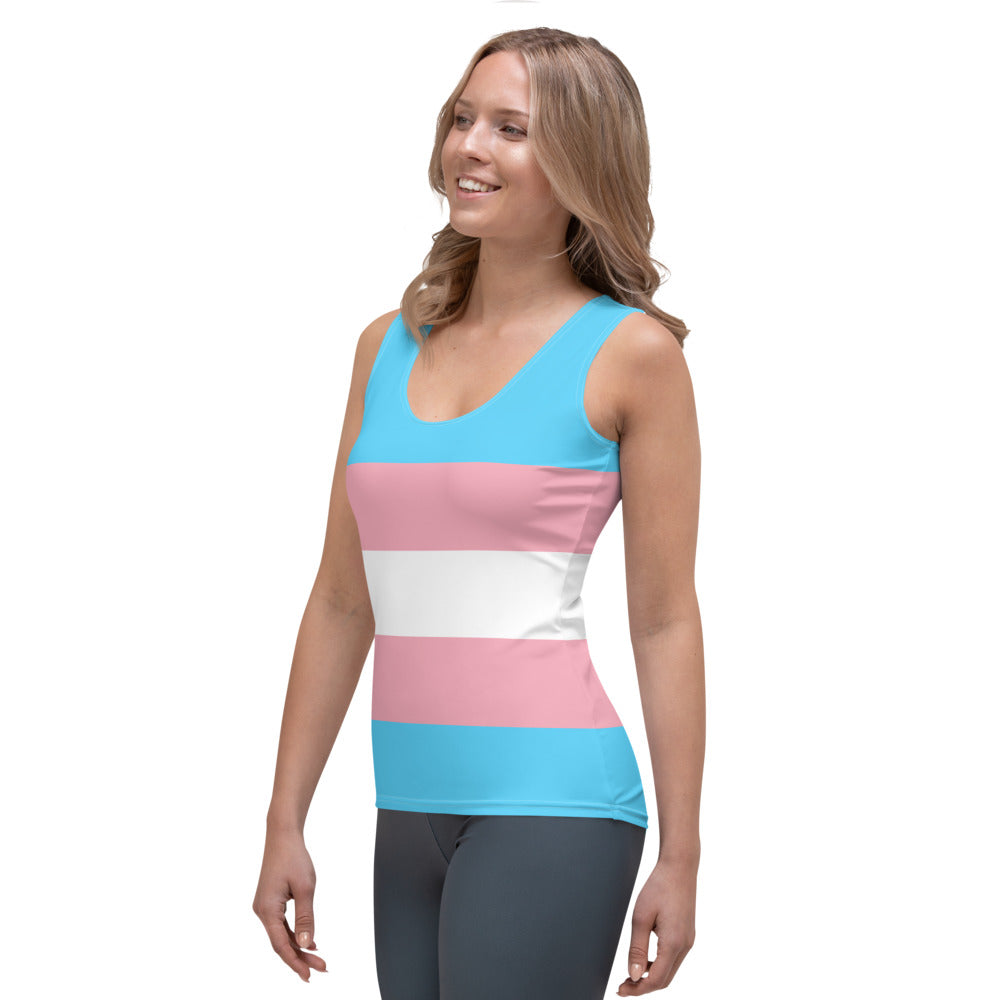 Trans Pride Flag Fitted Vest Vests and Tank Tops The Rainbow Stores