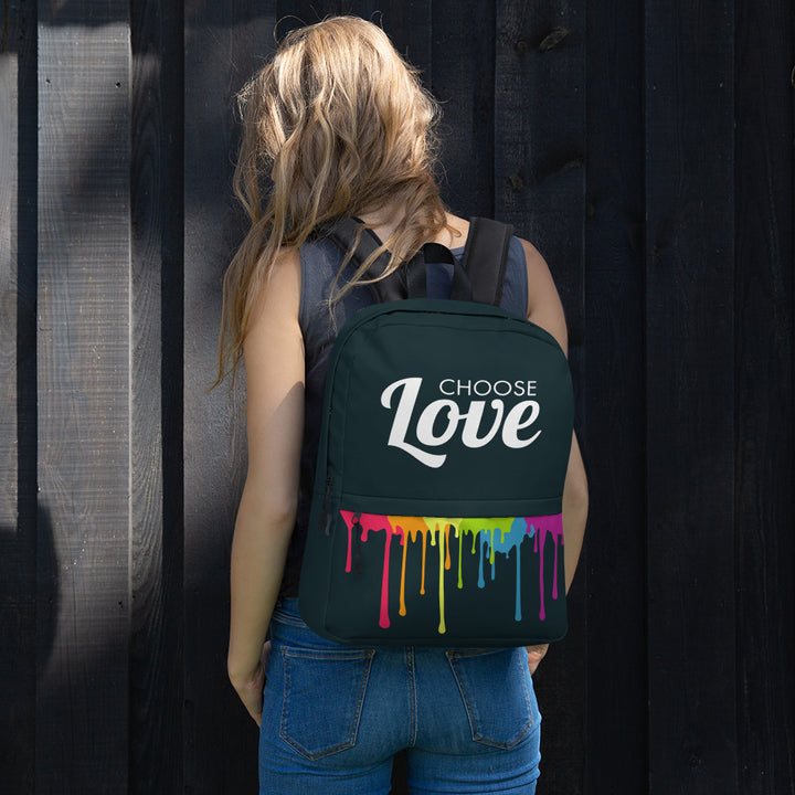 Choose Love with Paint Drips Backpack Bags The Rainbow Stores