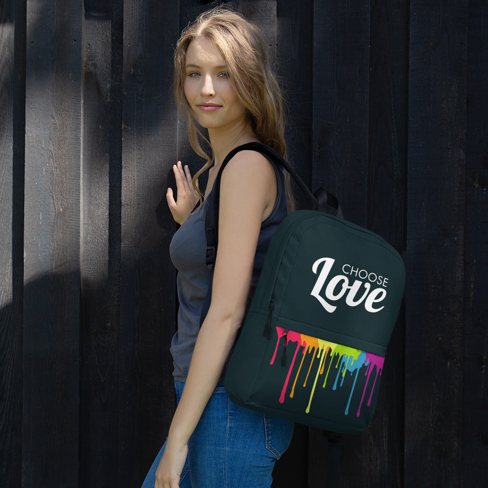 Choose Love with Paint Drips Backpack Bags The Rainbow Stores