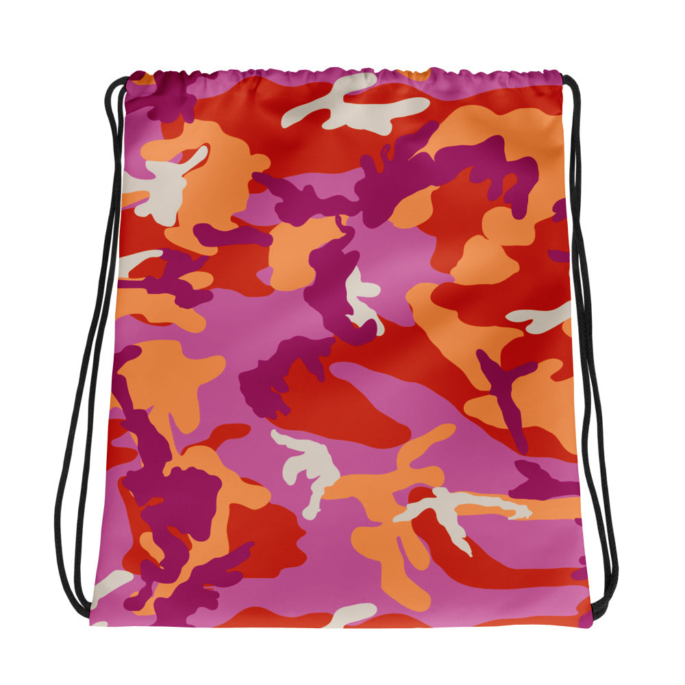 Lesbian Camo Drawstring Bag Bags The Rainbow Stores