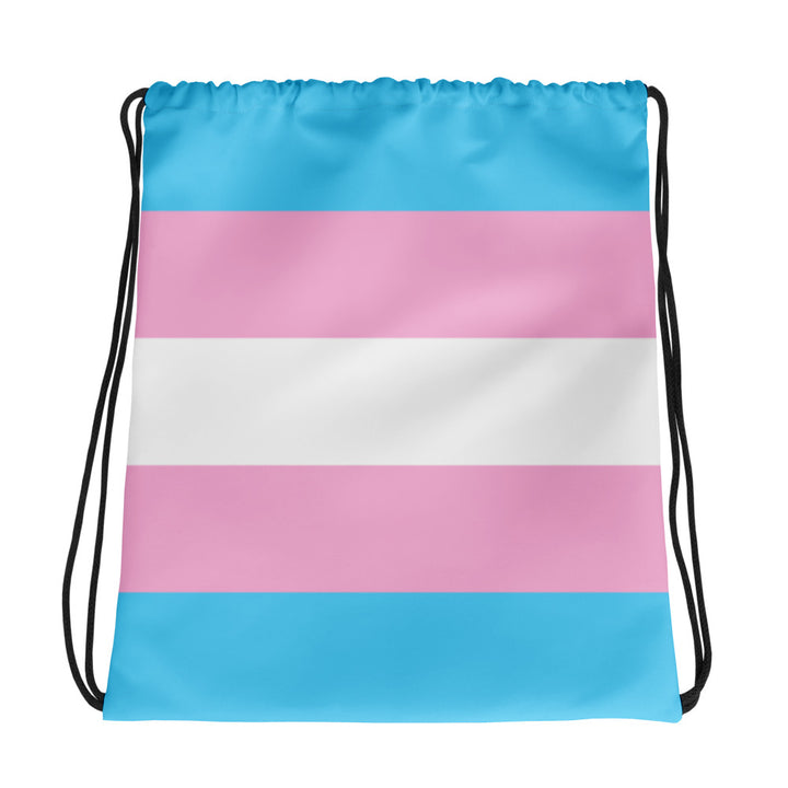 Trans Pride Flag Drawstring Bag Bags The Rainbow Stores