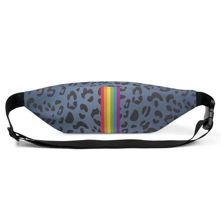 Blue Leopard Print Fanny Pack/Bum Bag  with Rainbow Flag Bags The Rainbow Stores
