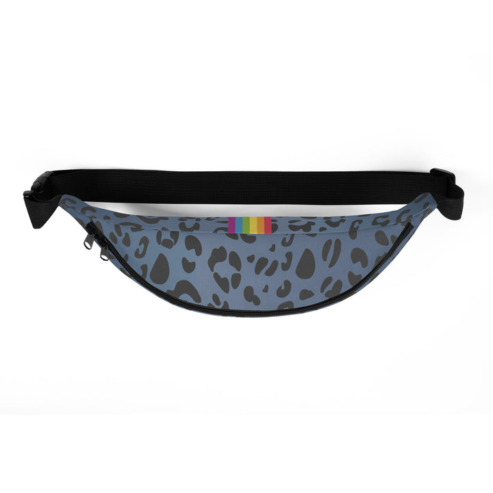 Blue Leopard Print Fanny Pack/Bum Bag  with Rainbow Flag Bags The Rainbow Stores