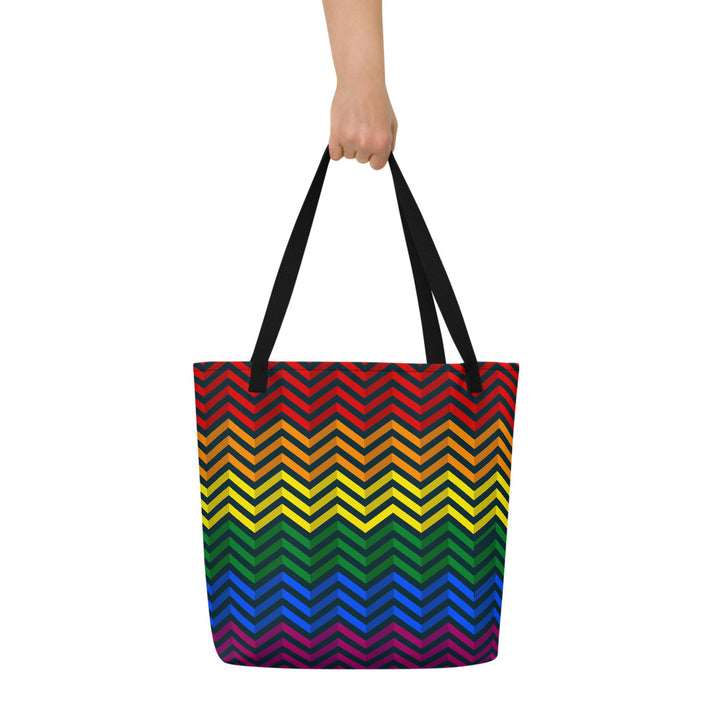 Rainbow Zig Zag Large Tote/Beach Bag Bags The Rainbow Stores