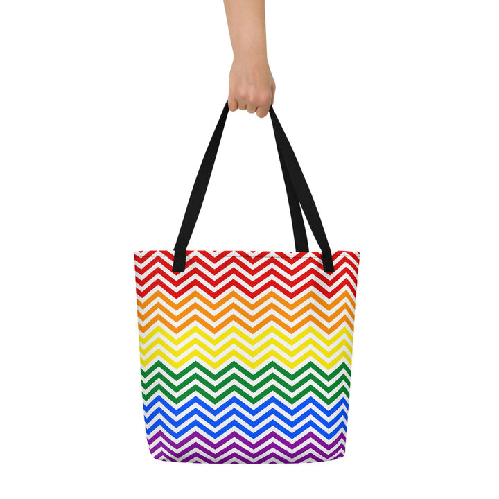 Rainbow Simple Zig Zag Large Tote/Beach Bag Bags The Rainbow Stores