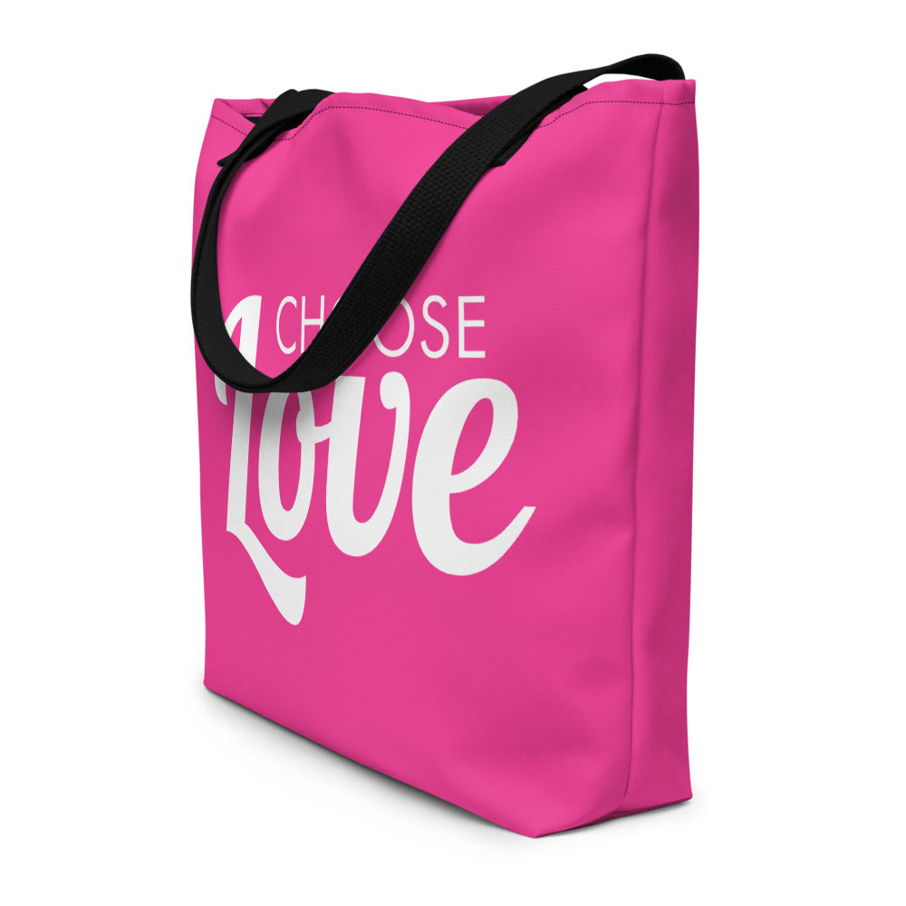 Choose Love Large Tote/Beach Bag