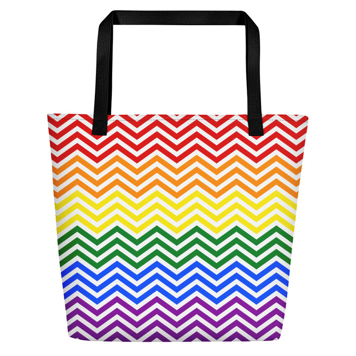 Rainbow Simple Zig Zag Large Tote/Beach Bag Bags The Rainbow Stores