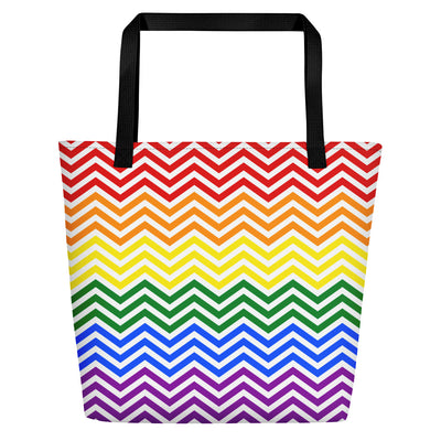Rainbow Simple Zig Zag Large Tote/Beach Bag Bags The Rainbow Stores