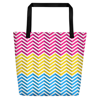 Pansexual Zig Zag Large Tote/Beach Bag Bags The Rainbow Stores