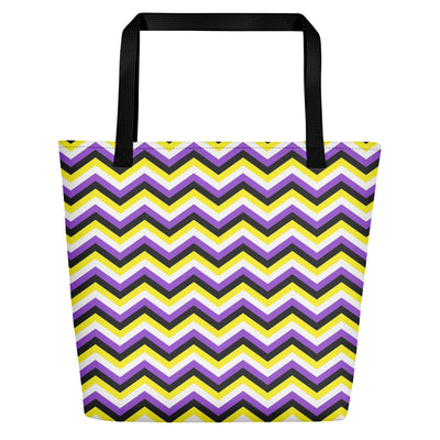 Non-Binary Zig Zag Large Tote/Beach Bag Bags The Rainbow Stores
