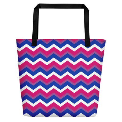 Bisexual Flag Zig Zag Large Tote/Beach Bag Bags The Rainbow Stores