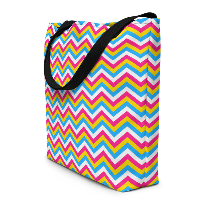 Pansexual Flag Zig Zag Large Tote/Beach Bag Bags The Rainbow Stores