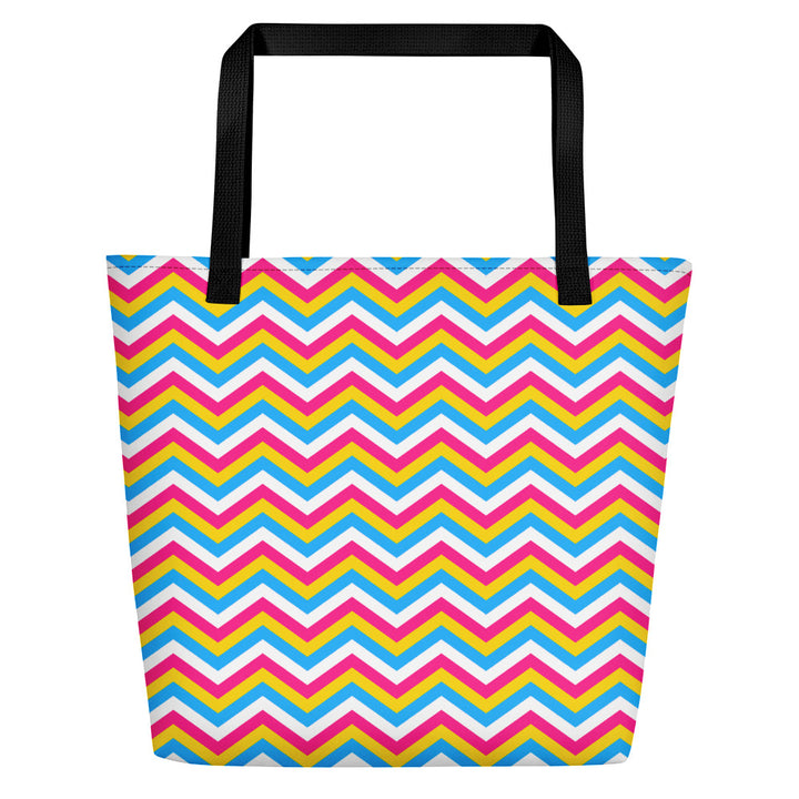 Pansexual Flag Zig Zag Large Tote/Beach Bag Bags The Rainbow Stores