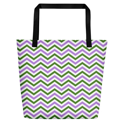 Genderqueer Flag Zig Zag Large Tote/Beach Bag Bags The Rainbow Stores