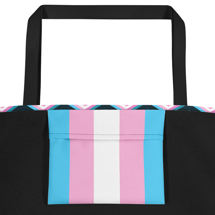 Trans Flag Zig Zag Large Tote / Beach Bag Bags The Rainbow Stores