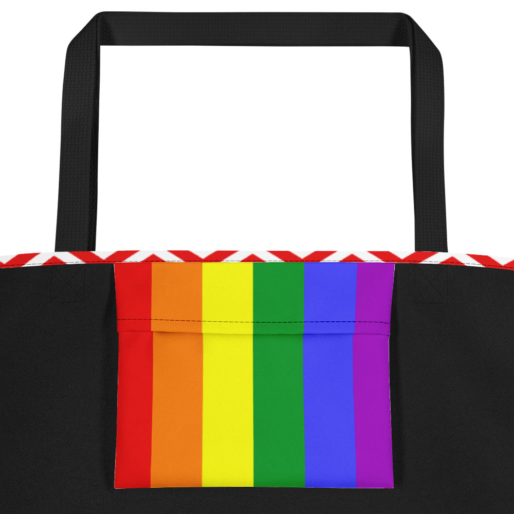 Rainbow Simple Zig Zag Large Tote/Beach Bag Bags The Rainbow Stores