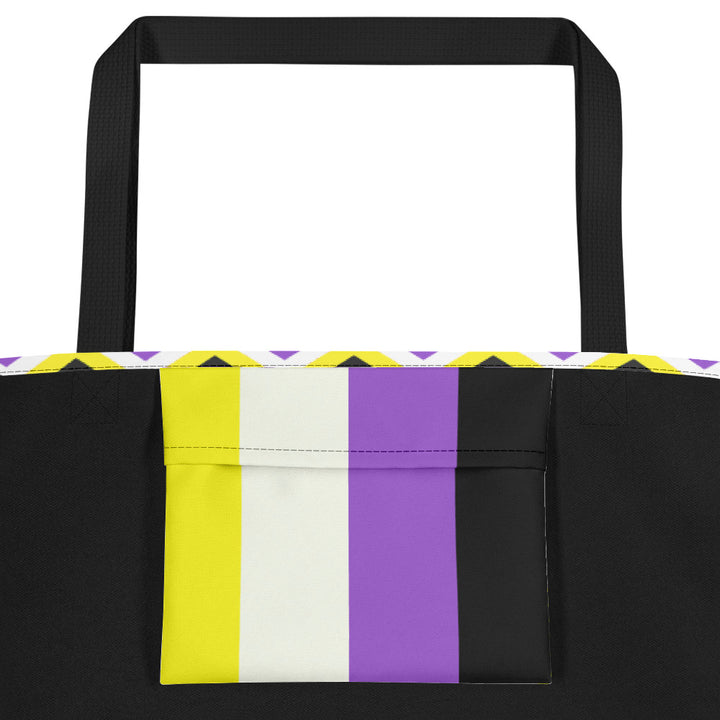 Non-Binary Zig Zag Large Tote/Beach Bag Bags The Rainbow Stores