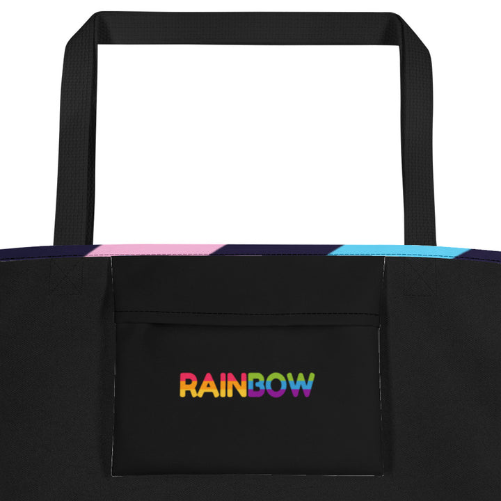 Trans Diagonal Stripes Large Tote/Beach Bag Bags The Rainbow Stores