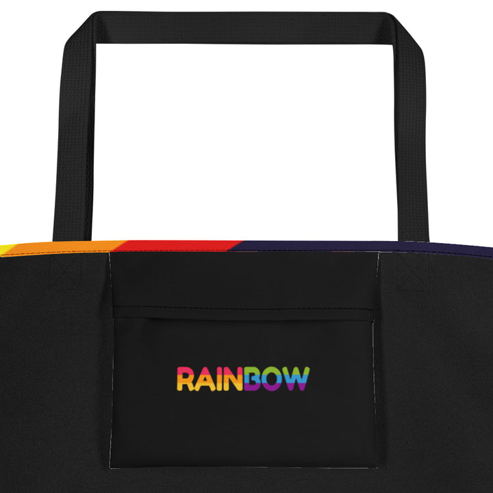 Rainbow Pride Flag Diagonal Stripes Large Tote/Beach Bag Bags The Rainbow Stores