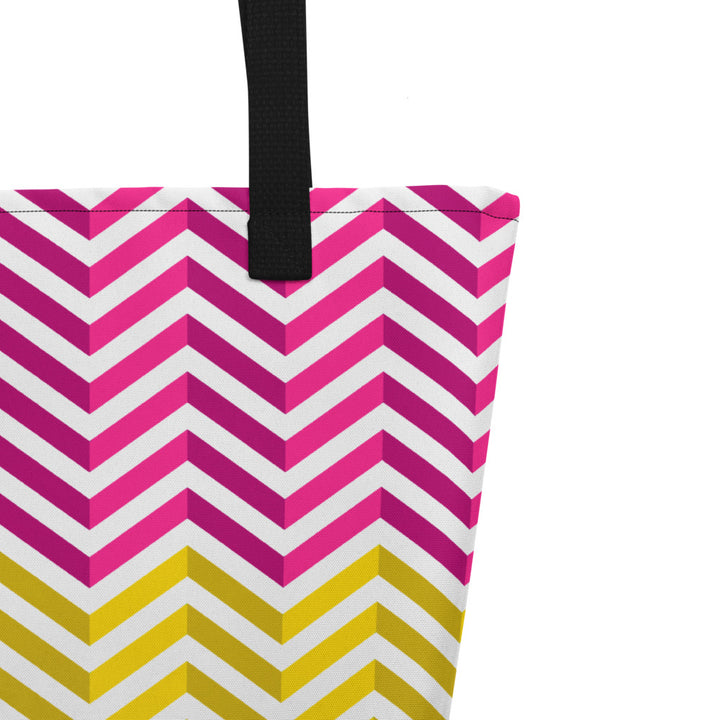 Pansexual Zig Zag Large Tote/Beach Bag Bags The Rainbow Stores