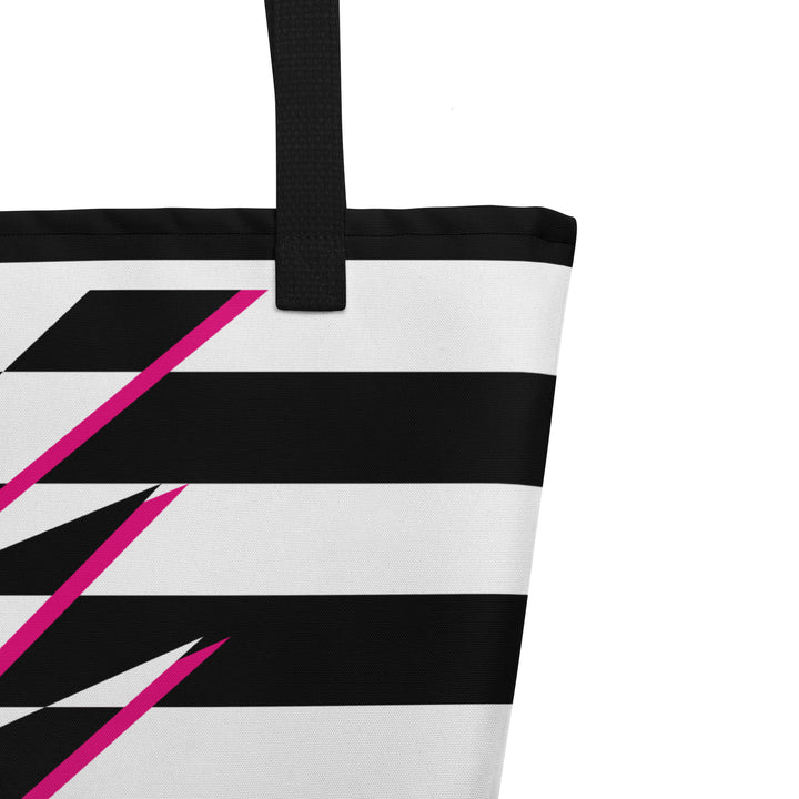 Black And White Lightning Large Tote/Beach Bag Bags The Rainbow Stores