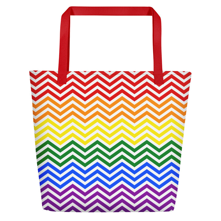 Rainbow Simple Zig Zag Large Tote/Beach Bag Bags The Rainbow Stores