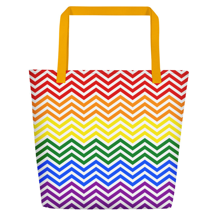 Rainbow Simple Zig Zag Large Tote/Beach Bag Bags The Rainbow Stores