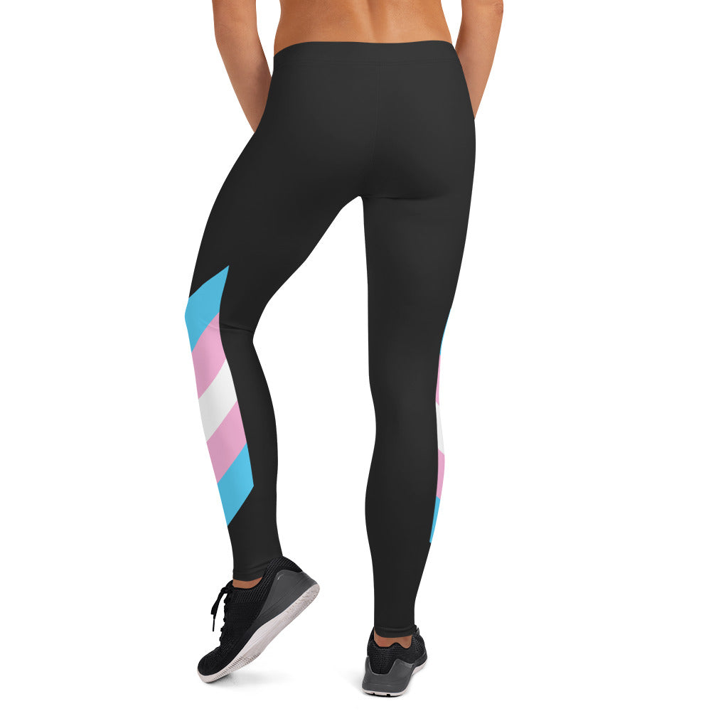 Trans Flag Leggings Plus Size Transgender Flag Leggings Trans