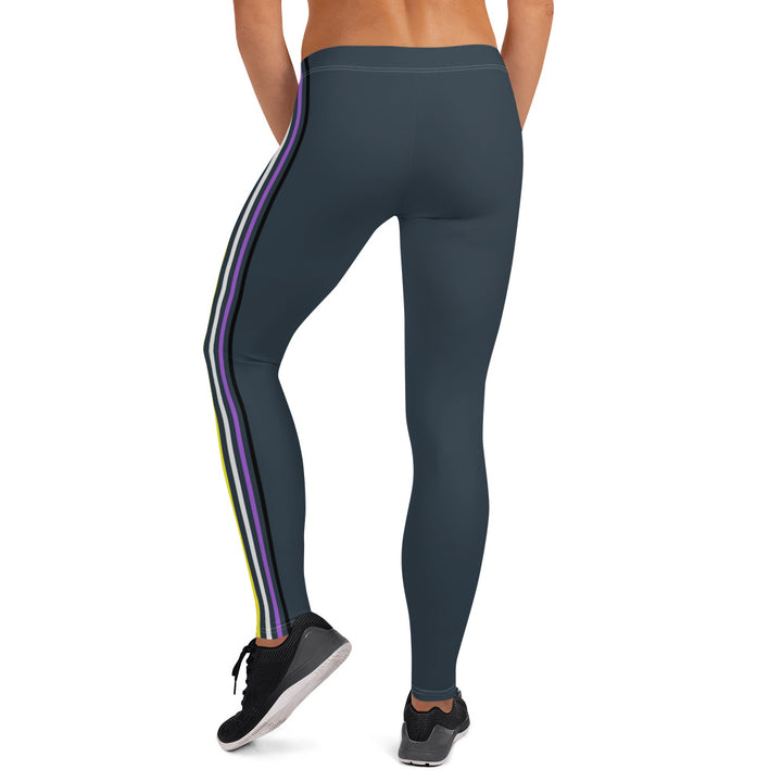 Non-Binary Pride Flag Separated Stripes Leggings Leggings The Rainbow Stores