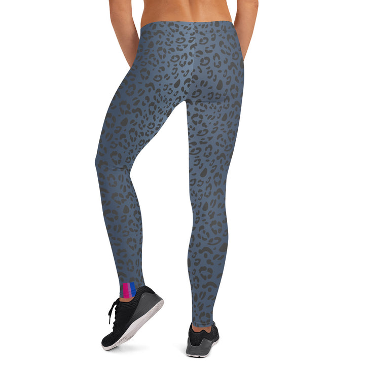 Bisexual Pride Flash Blue Leopard Print Leggings Leggings The Rainbow Stores