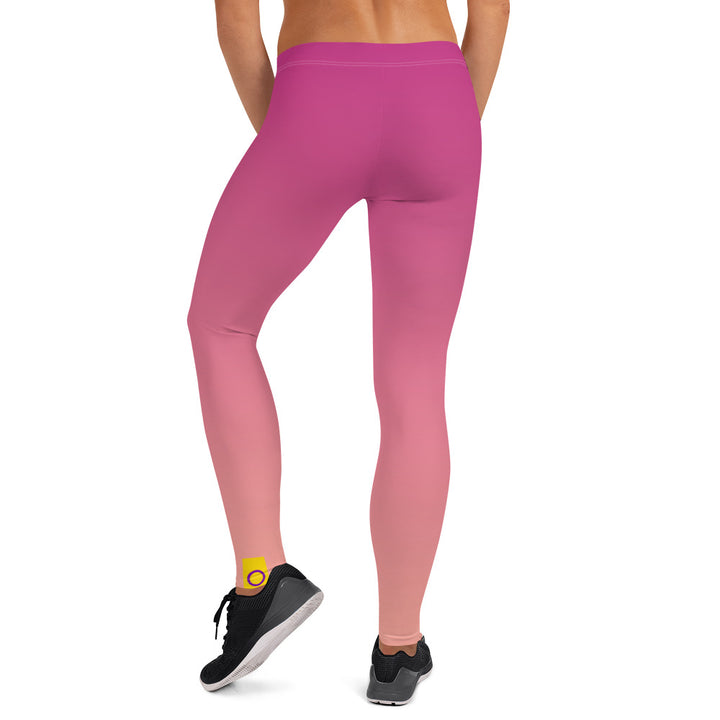 Intersex Pride Flash Fade to Peach Leggings Leggings The Rainbow Stores