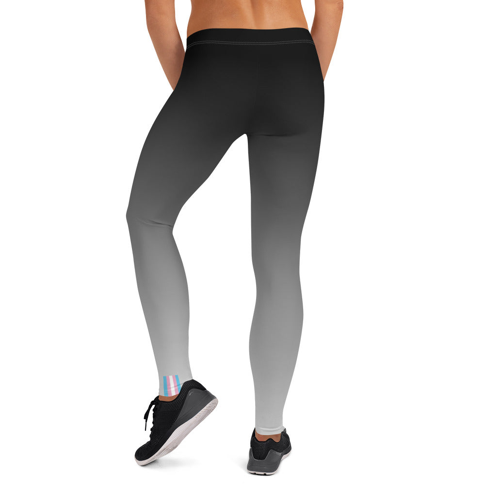 Trans Pride Flash Fade To Grey Leggings Leggings The Rainbow Stores