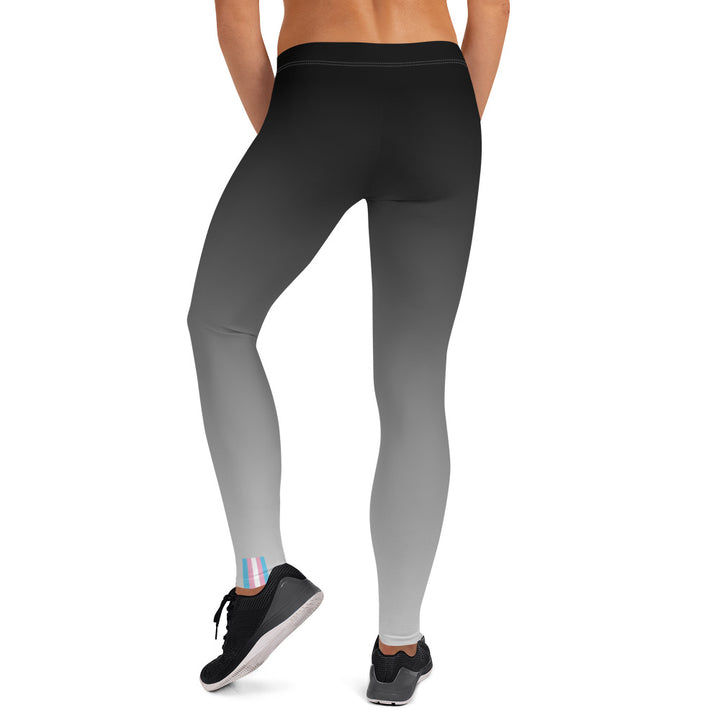 Trans Pride Flash Fade To Grey Leggings Leggings The Rainbow Stores