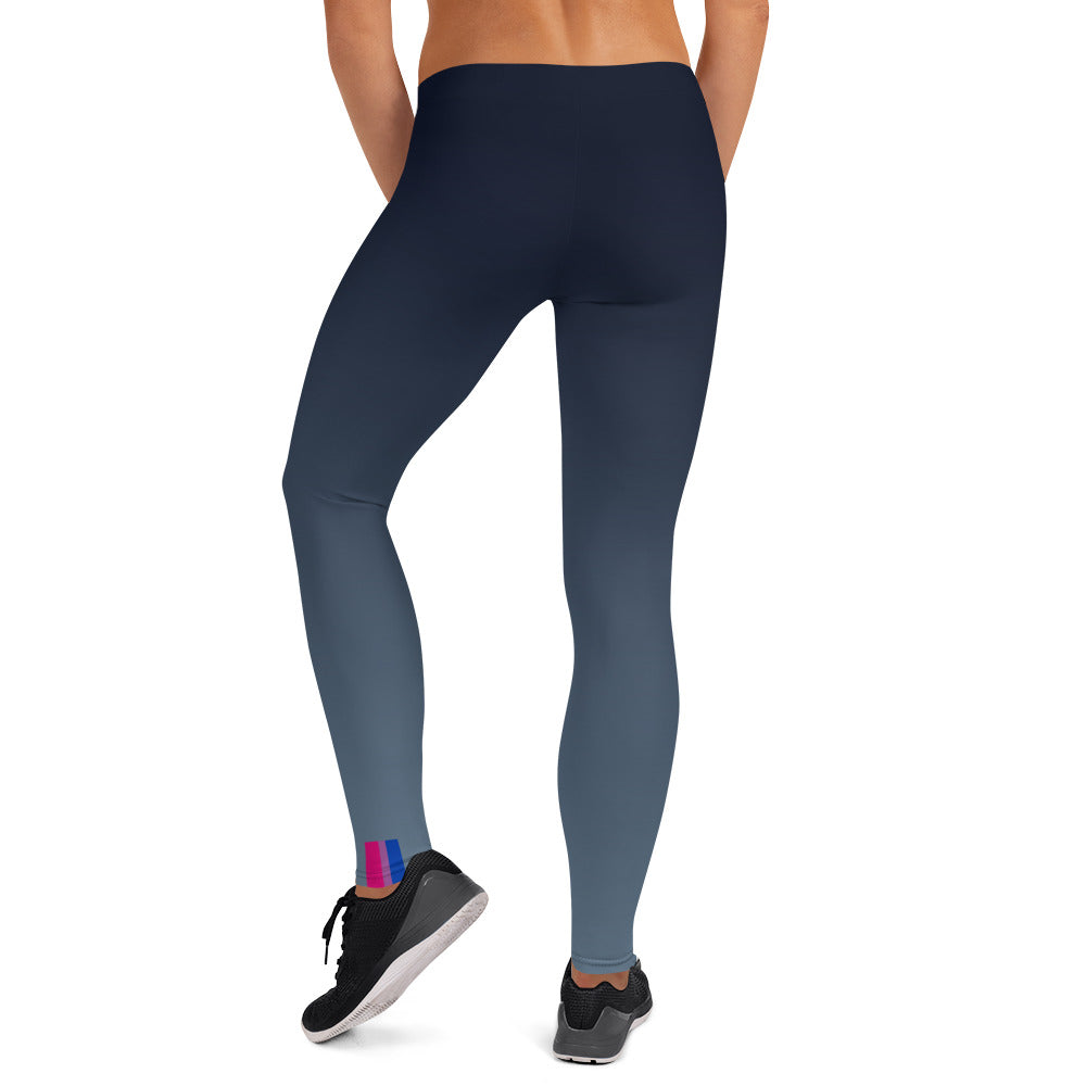 Bisexual Pride Flash Fade To Blue Leggings Leggings The Rainbow Stores