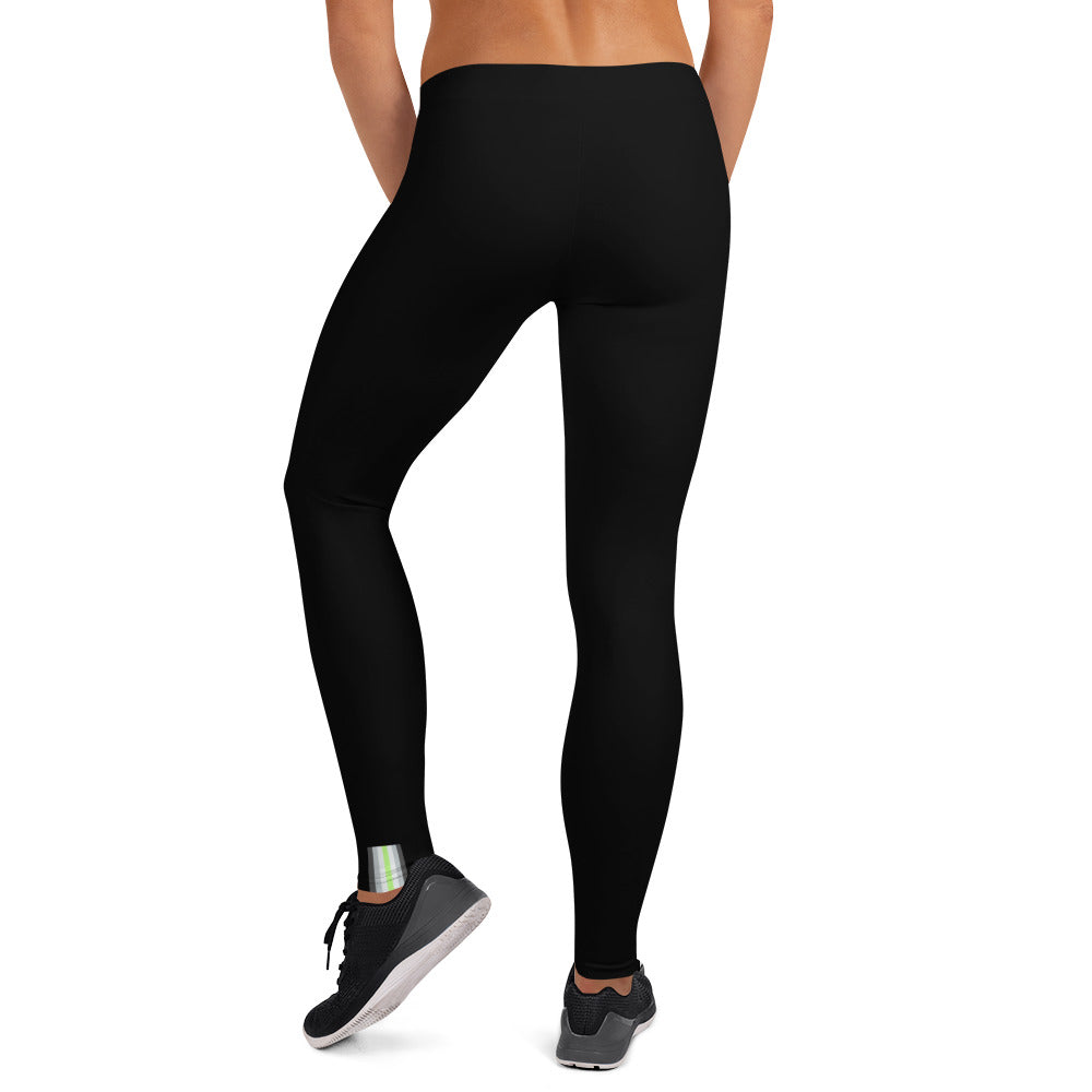 Agender Pride Flash Black Leggings Leggings The Rainbow Stores