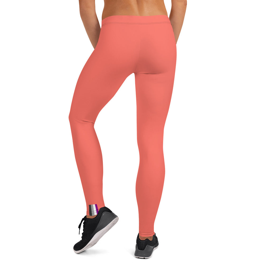 Asexual Pride Flash Peach Leggings Leggings The Rainbow Stores