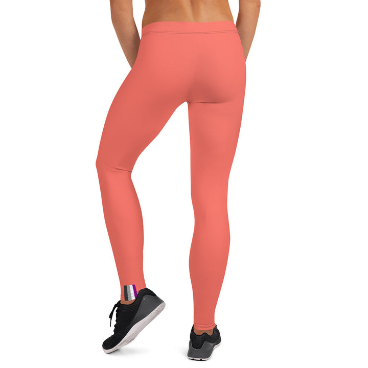 Asexual Pride Flash Peach Leggings Leggings The Rainbow Stores
