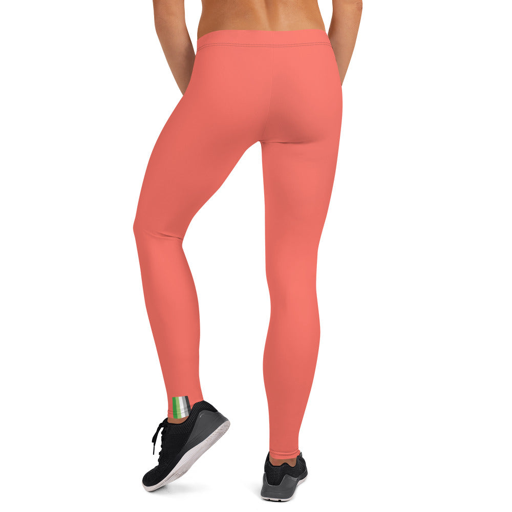 Aromantic Pride Flash Peach Leggings Leggings The Rainbow Stores