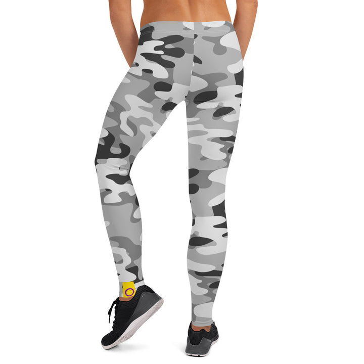 Intersex Pride Flash Grey Camo Leggings Leggings The Rainbow Stores