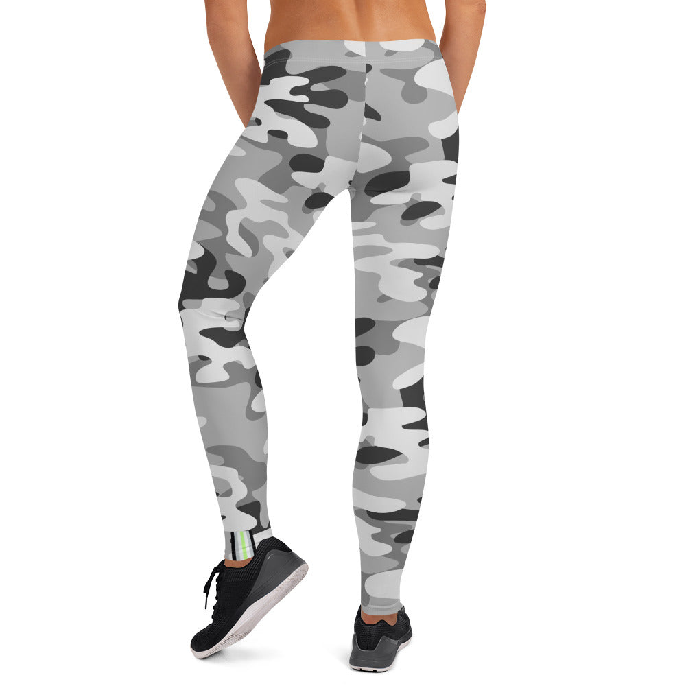 Agender Pride Flash Grey Camo Leggings Leggings The Rainbow Stores