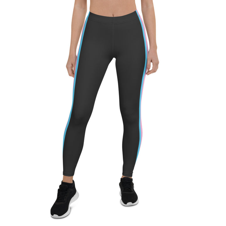 Trans Pride Flag Stripe Legings Leggings The Rainbow Stores
