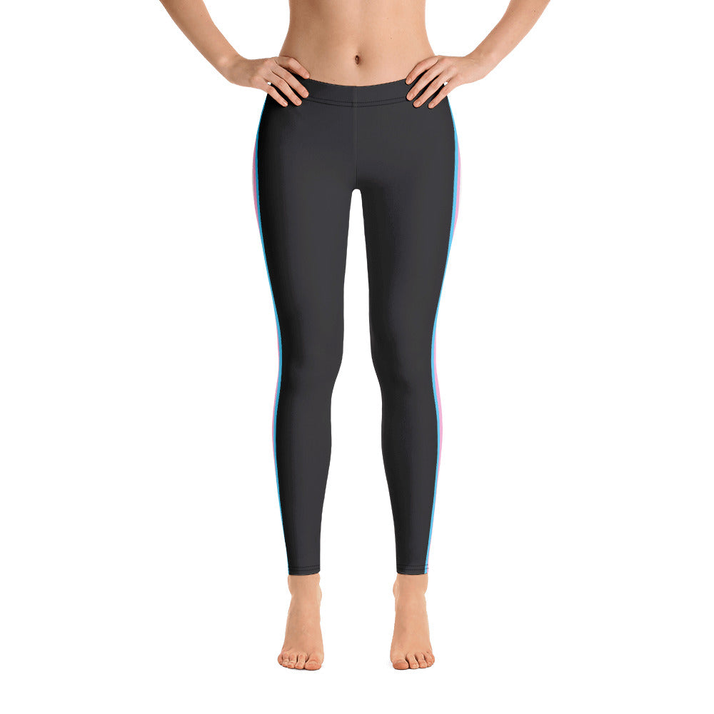 Trans Pride Flag Stripe Legings Leggings The Rainbow Stores
