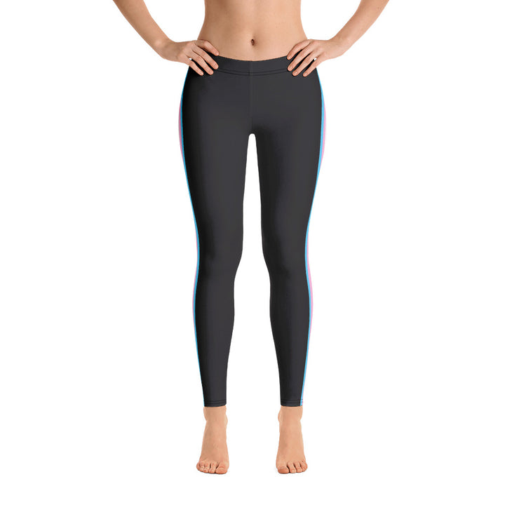 Trans Pride Flag Stripe Legings Leggings The Rainbow Stores
