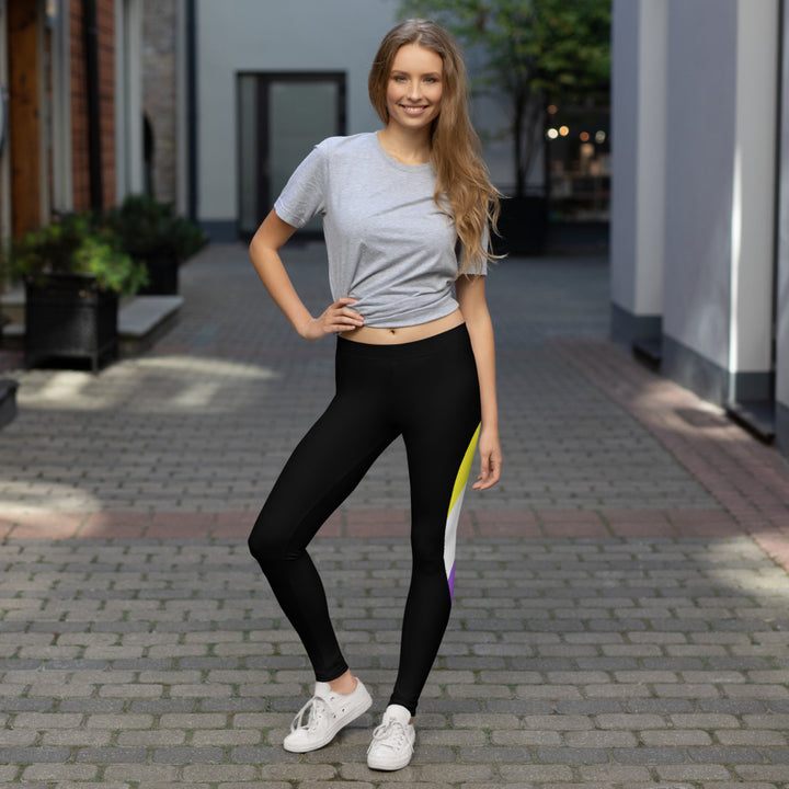 Non-Binary Pride Flag Dynamic Curve Leggings Leggings The Rainbow Stores