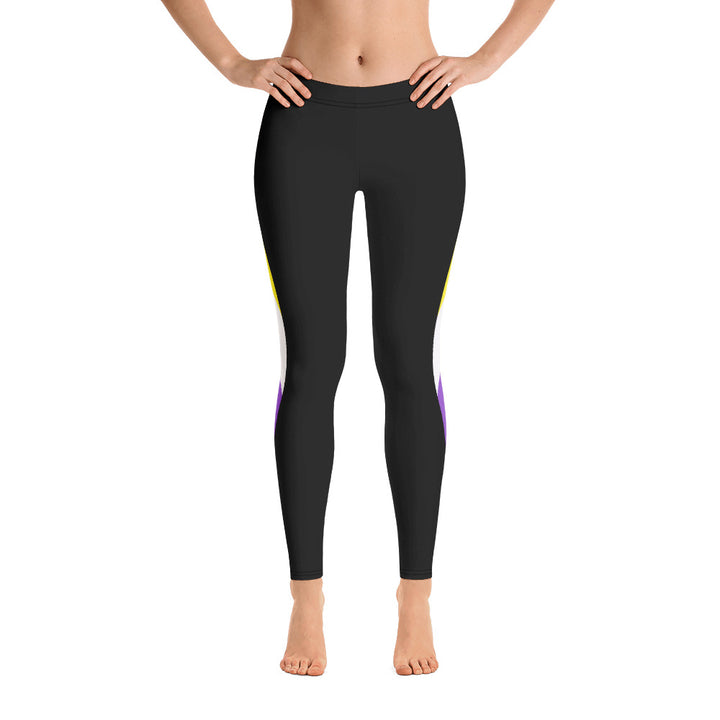 Non-Binary Pride Flag Dynamic Curve Leggings Leggings The Rainbow Stores