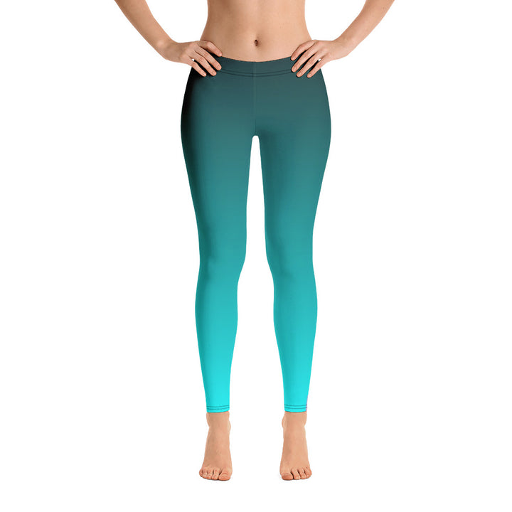 Trans Pride Flash Fade to Aqua Leggings Leggings The Rainbow Stores